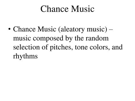 chance music meaning